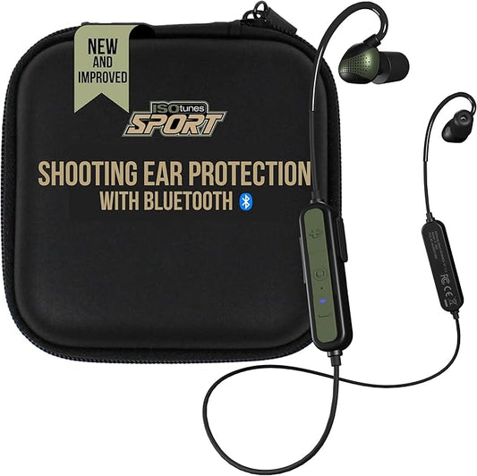 ISOtunes Sport ADVANCE BT 2.0 Shooting Ear Protection for Gun Range - Bluetooth Hearing Protection for Shooters, 26 dB Noise Reduction (NRR) Bluetooth Ear Protection, Electronic Shooting Ear Buds
