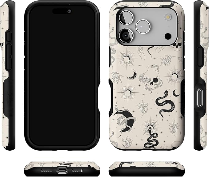 Casely iPhone 17 Pro Case | No Further Explanation | Snakes & Skulls | Bold Protective Design | Compatible with MagSafe