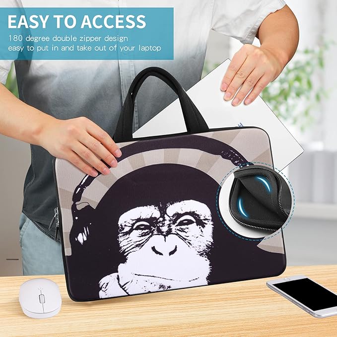 iColor 14 15 15.4 15.6 inch Laptop Handle Bag Computer Protect Case Pouch Holder Notebook Sleeve Neoprene Cover Soft Carring Travel Case for Dell Lenovo Toshiba HP Chromebook ASUS Acer Chimp ICB-09