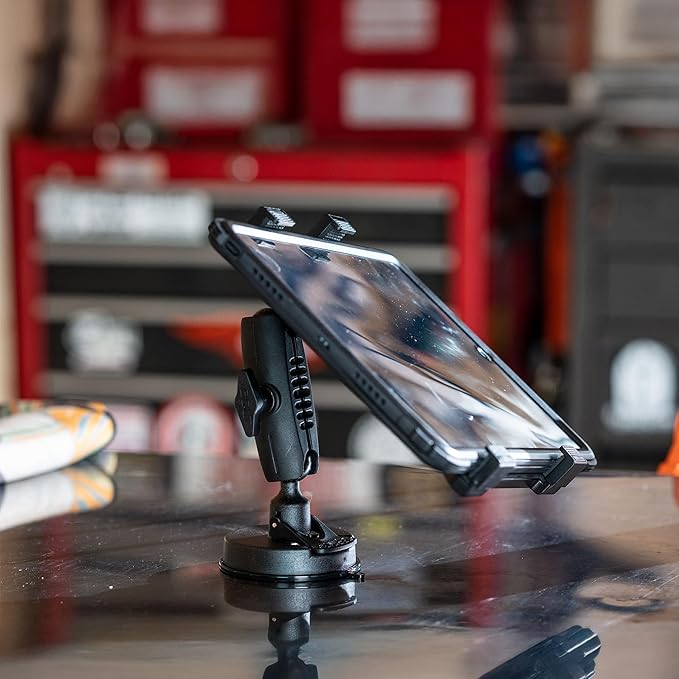 iBOLT TabDock BizMount Heavy Duty Tablet Mount with Suction Cup Base – Universal 7"-10" Holder for Trucks, Vans, SUVs, Aviation & Work Vehicles – Dashboard, Windshield, or Desk Compatible