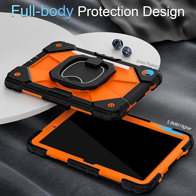 Case for Galaxy Tab A9 Plus 11 Inch Heavy Duty Cases for Samsung Galaxy A9+ (SM-X210/X216/X218) Tablet Case with Screen Protector 360 Rotating Stand Shoulder Strap Pen Holder