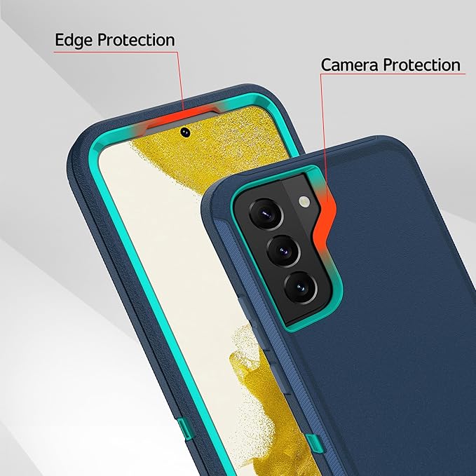 for Samsung Galaxy S22 Plus Case with [2 Pack] HD Screen Protector, [Military-Grade] Shockproof Dust/Drop Proof 3-Layer Full Body Protection Heavy Duty Case for Galaxy S22+ Plus, Green