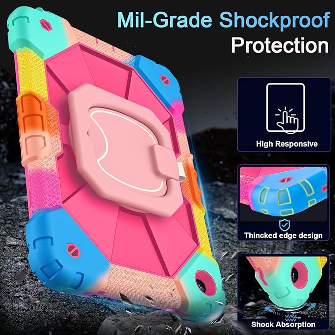 Case for Galaxy Tab A9+/ A9 Plus Cases 11 Inch (SM-X210/X216/X218) with Screen Protector/360 Rotating Stand,Military Grade Shockproof Cover for Samsung A9 Plus Tablet Case