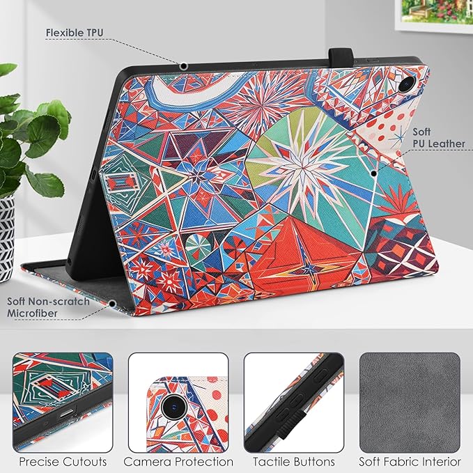 DETUOSI for Samsung Galaxy Tab A9+/A9 Plus 11 inch 2023 Case (SM-X210/X216/X218) Premium Leather Folio Stand Protective Cover Auto Wake/Sleep with Pencil Holder Holder Morocco