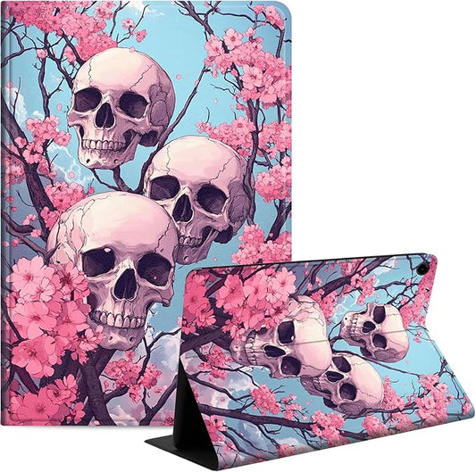 Case for Samsung Galaxy Tab A9+/A9 Plus 11” 2023 Model (SM-X210/X216/X218), Slim PU Leather Stand Cover with Auto Wake/Sleep, Multi-Angle Viewing & Shockproof, Three Skulls