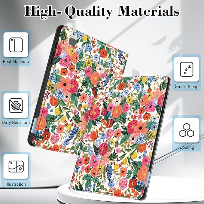 Case for Samsung Galaxy Tab S6 Lite 10.4 Inch 2024/2022/2020 with S Pen Holder, Multi-Angle Viewing Soft TPU Back Cover with Pocket Auto Wake/Sleep.