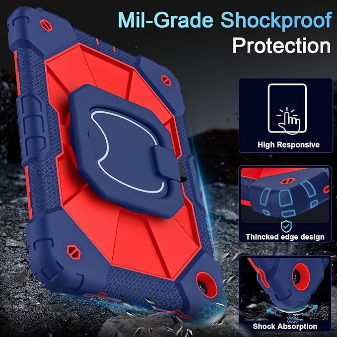 Case for Samsung Galaxy Tab A9+/A9 Plus 11 Inch with Screen Protector Rotating Stand/Pen Holder,Military Grade Shockproof Cover for Galaxy Tab A9 Plus Cases (SM-X210/X216/X218)