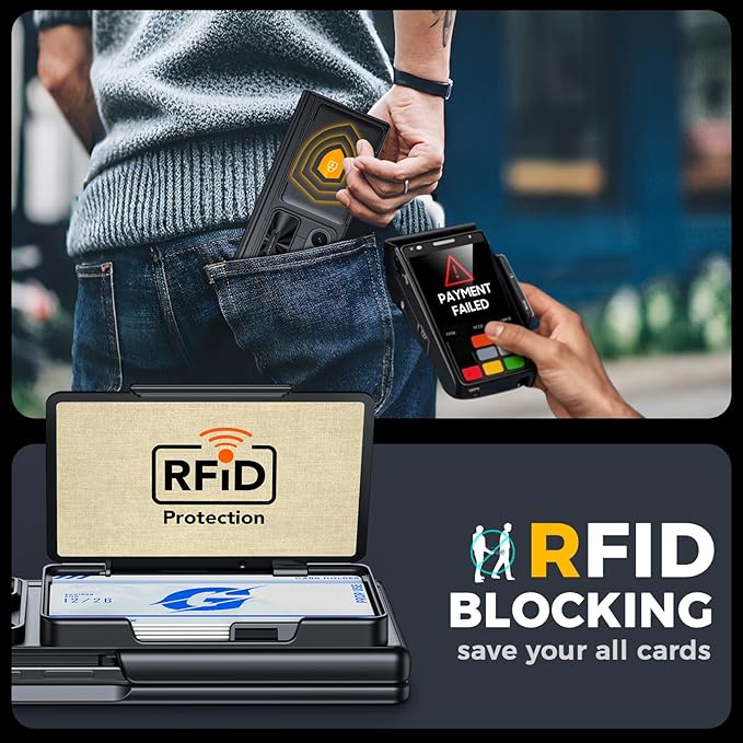 for Samsung Galaxy Z Fold 7 Case Wallet RFID [Cards Holder][Camera Cover][Kickstand] Full Body Shockproof Silicone Protective Phone Case for Galaxy Z Fold 7 Case(Black)