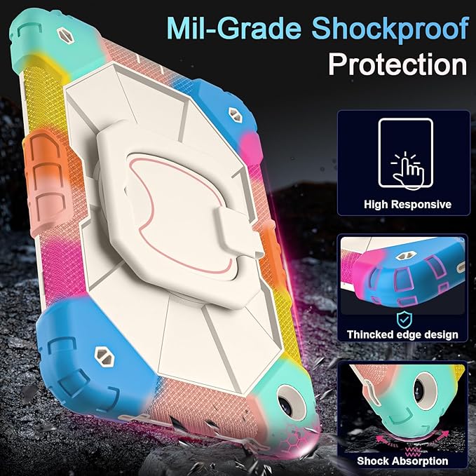 Case for Samsung Galaxy Tab A9+/ A9 Plus Case 11" 2023 (SM-X210/X216/X218) with Screen Protector/360 Rotating Stand,Military Grade Shockproof Cover for Galaxy Tab A9 Plus Cases