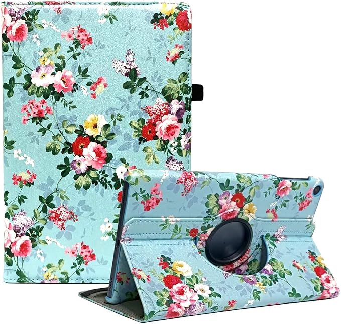 Case for Samsung Galaxy Tab A 10.1 2019, 360 Degree Rotating Stand Smart Case for Samsung Tab A 10.1 Inch Tablet [SM-T510/T515T/T517] 2019 Release (Green florets)