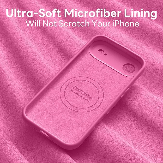 Vooii Magnetic Compatible with iPhone Air Case (Compatible with Magsafe) (Upgraded Camera Protection) Liquid Silicone Shockproof Full Body Protective Phone Cover for Women Men, Pitaya, 6.5"