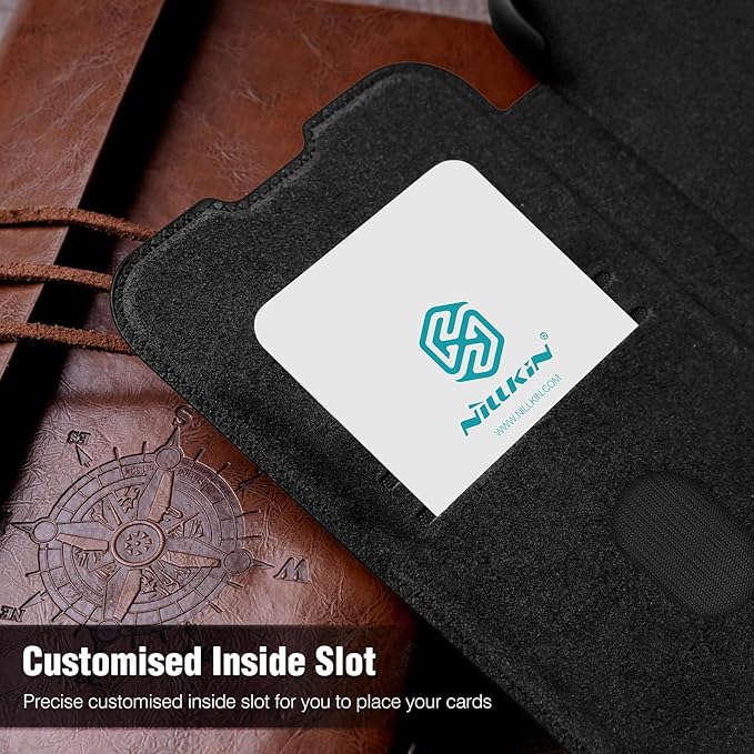 Nillkin for Samsung Galaxy S25 Ultra Wallet Case with Camera Cover, [Lens Protection] Premium Leather Slim Protective Shockproof Hard Cover Flip Phone Case for Galaxy S25 Ultra 6.9'' Black