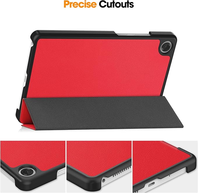 Case for Lenovo Tab One 8.7'' / Tab K9 Case, Folding Folio Ultra-Thin PU Leather Stand Case Cover with Auto Wake/Sleep for Lenovo Tab K9 8.7 Inch Red