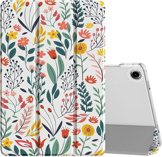 MoKo Case for Galaxy Tab A9+/A9 Plus 11 inch 2023, Slim Stand Protective Smart Cover with Hard PC Translucent Back Shell for Tab A9 Plus Tablet (SM-X210/X216/X218), Auto Wake/Sleep, Flowers