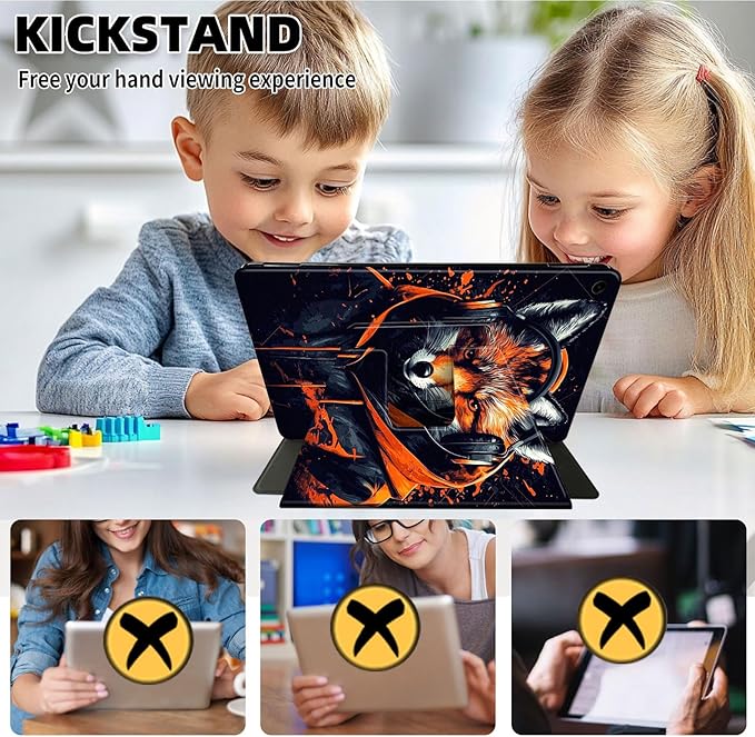 Case for Samsung Galaxy Tab A9 8.7 Inch 2023 Tablet Case, 360 Degree Rotating Folio Stand Smart Cover for Samsung Galaxy Tab A9 Tablet, Auto Sleep/Wake, Cool Fox