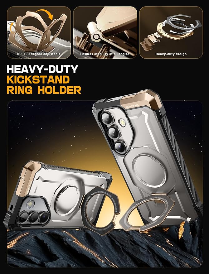 SUPCASE for Samsung Galaxy S25 Case with Stand (Unicorn Beetle Grip), [Compatible with MagSafe] [Military-Grade Drop Protection] Heavy Duty Shockproof Magnetic Phone Case for Galaxy S25 6.2", Desert