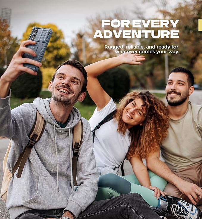 Dexnor for Samsung Galaxy S25 Edge Case with Upgraded Slide Camera Cover & 2 Front Frames & Built-in Screen Protector & Kickstand, Heavy-Duty Rugged Case Full-Body Bumper Protective Cover,Navy Blue