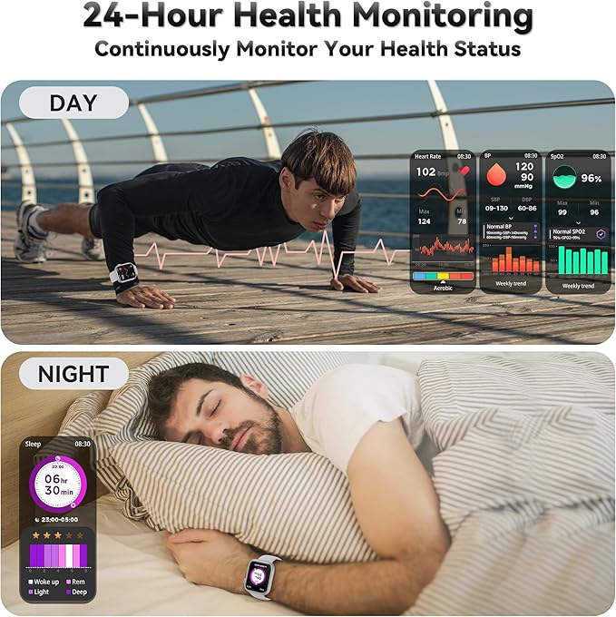 Smart Watch for Men Women, 1.83" Fitness Watch (Answer/Make Call), Smartwatch with Heart Rate/Blood Pressure, Sleep Tracker, Pedometer, 120+ Sport Modes,IP68 Waterproof Fitness Tracker for Android IOS