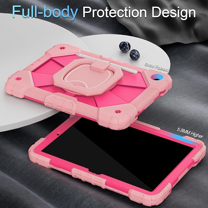 Case for Samsung Galaxy Tab A9+/ A9 Plus 11 Inch (SM-X210/X216/X218) with Screen Protector/360 Rotating Stand, Military Grade Shockproof Cover for A9 Plus Tablet Case