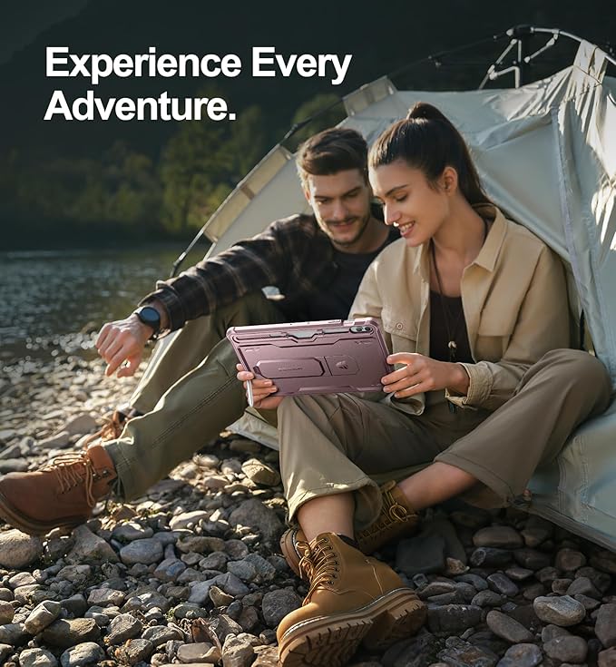 Dexnor Case for Samsung Galaxy Tab S9 FE Plus 12.4 Inch 2023, [Built in Screen Protector & Kickstand] with Pen Holder Heavy Duty Shockproof Full Body Protective Cover for Galaxy Tab S9 FE+,Pink