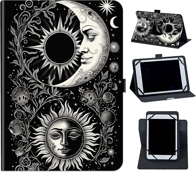 Case for Lenovo Tab P11 Pro Gen 2 11.2" 2022,Mxfdegf 360 Degree Rotating Stand and Magnetic Closure Case for 11.2 inch Lenovo Tab P11 Pro 2nd Generation,Soon Moon Stars Black