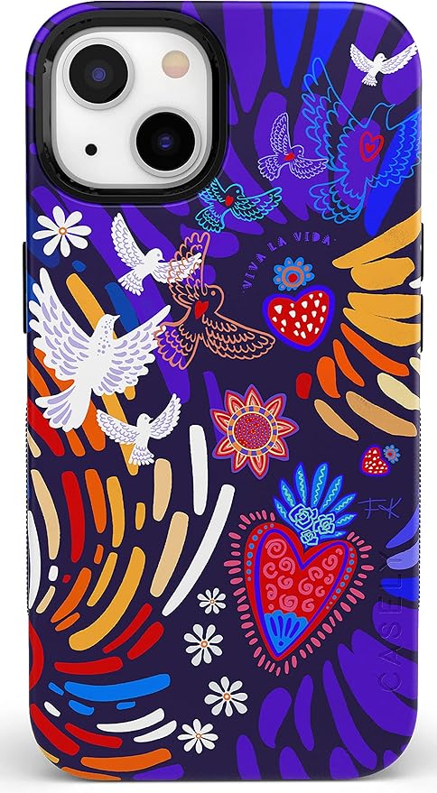 Casely iPhone 14 Case | Viva La Vida | Frida Kahlo Collage | Compatible with MagSafe | Bold Protective Design