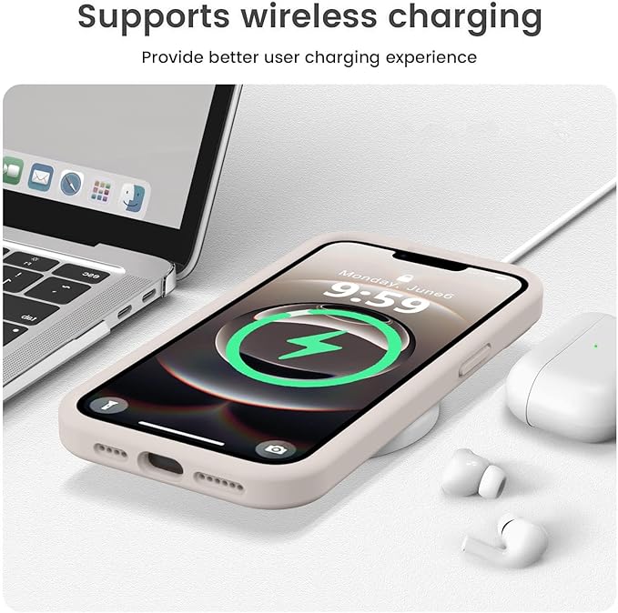 Vooii Compatible with iPhone 16e Case, Liquid Silicone Upgrade [Camera Protection] [Soft Anti-Scratch Microfiber Lining] Shockproof Phone Case for iPhone 16e 6.1 inch - Stone