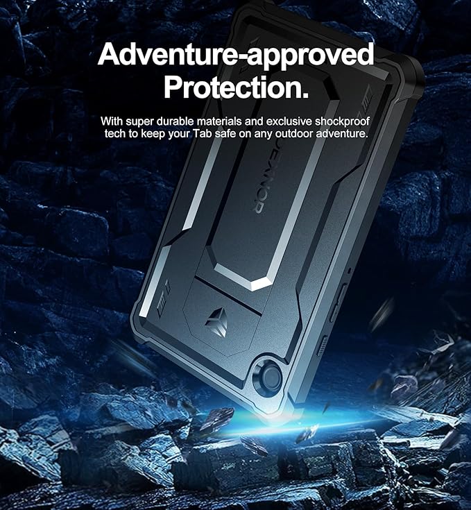 Dexnor Case for Samsung Galaxy Tab A9 8.7 Inch 2023, [Built in Screen Protector & Kickstand] Heavy Duty Shockproof Full Body Protective Cover for Galaxy Tab A9 Case-Black