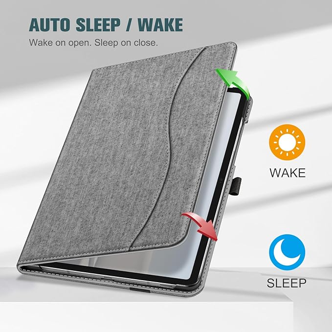 Fintie Case for Samsung Galaxy Tab S10 Lite/ S10 FE/ S9 FE 5G 10.9 Inch/Tab S9 11 Inch with S Pen Holder, Multi-Angle Viewing Protective Cover with Pocket, Auto Sleep/Wake, Grey