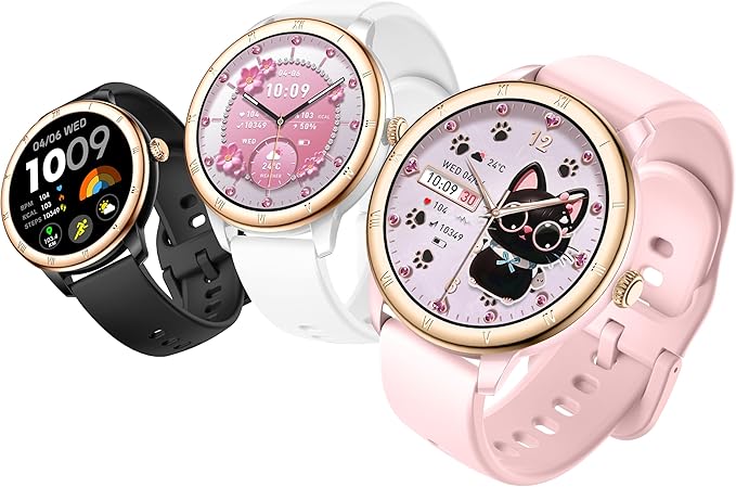 EIGIIS Android Smart Watches for Women 1.27" HD Roman Dial Sports Watches Activity Trackers with Heart Rate Sleep Monitor Smartwatch for iPhone Fitness Tracker Reloj Inteligente para Mujer