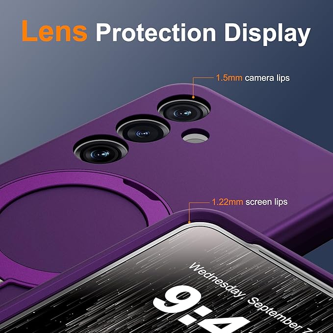 Designed for Samsung Galaxy S25 Case with Magnetic Ring Stand [Compatible with Mag-Safe][Military Grade Drop Protection][Build in Kickstand] Shockproof Galaxy S25 Phone Case 6.2",Purple