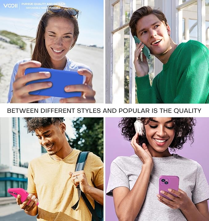 Vooii Compatible with iPhone 15 Plus Case, Upgrade Liquid Silicone [Enhanced Camera Protection] [Soft Anti-Scratch Microfiber Lining] Shockproof Phone Case for iPhone 15 Plus 6.7 inch - Klein Blue