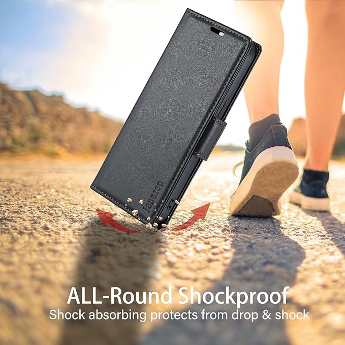 japezop iPhone 15 Pro 5G Wallet Case with [RFID Blocking],Card Holder Kickstand Magnetic,Leather Flip Case Wallet for iPhone 15 Pro 5G 6.1 Inch (Fashion Black)