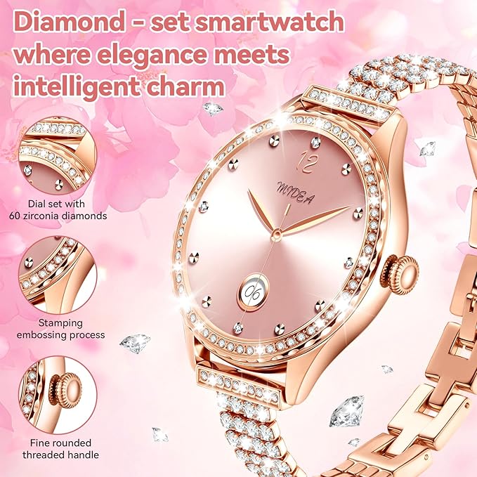 Smart Watch for Women - Make/Answer Call, 1.32" IP67 Waterproof Fitness Watch with Heart Rate Sleep Monitor, 100+ Sports Modes Activity Tracker, Step Counter Smartwatch for iOS Android