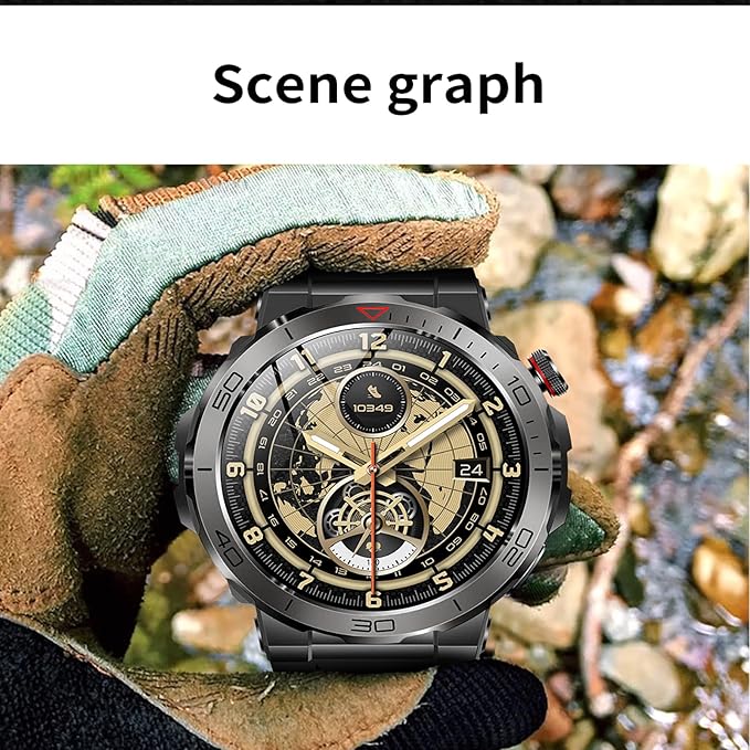 Smart Watch 1.43" AMOLED Display, Bluetooth Calling, IP68 Waterproof, Heart Rate Monitoring, Sleep Monitoring，Multi-Sport Fitness Tracking, Voice Assistant (Yellow)