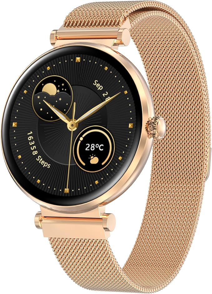 Bebinca Smart Watches for Women (Dial/Answer Calls) with Heart Rate/Sleep/Blood Oxygen Monitor, Voice Assistant Compatible with Samsung iPhone Android Phones, IP68 Waterproof(Rose Gold)