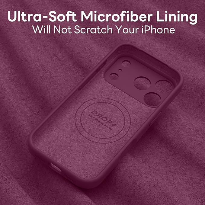 Vooii Magnetic Compatible with iPhone 17 Pro Case (Compatible with Magsafe) (Upgraded Camera Protection) Liquid Silicone Shockproof Full Body Protective Phone Cover for Women Men, WineRed, 6.3”