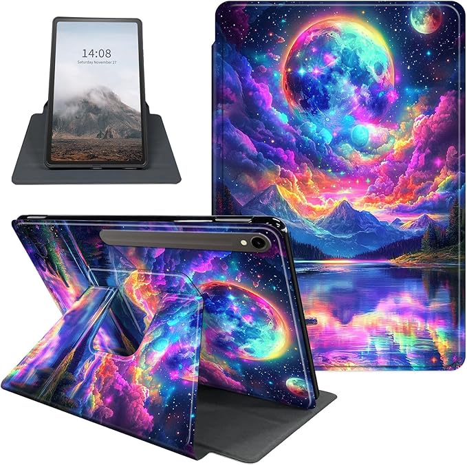 Case for Samsung Galaxy Tab S10 FE / S9 FE 5G 10.9 inch & Tab S9 11 inch, PU Leather 360° Rotating Stand Cover, Auto Sleep/Wake, Folio Smart Protective Cover, Fantasy Mountains