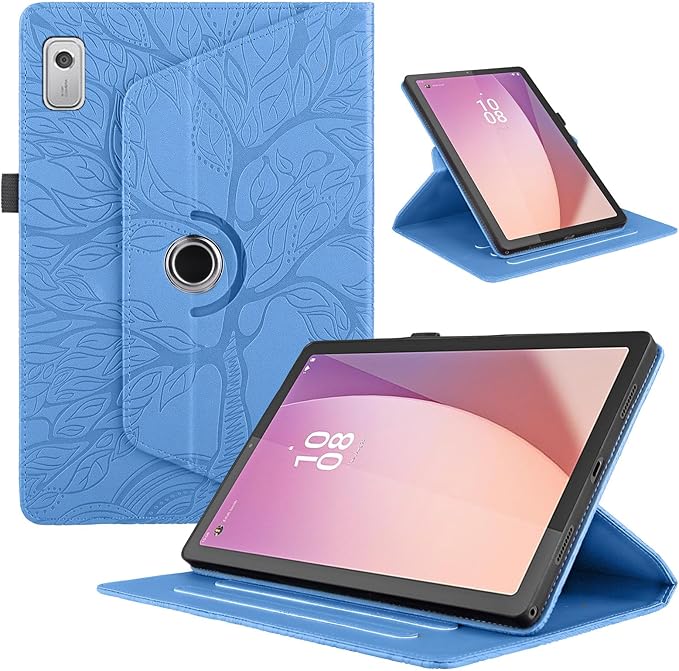 Rotating Case for Lenovo Tab M9 9.0 inch (TB-310FU) 2023 Released PU Leather Cover Lightweight Flip Stand Shell with Pen Holder for Lenovo Tab M9 9" 2023 Tablet-Turquoise