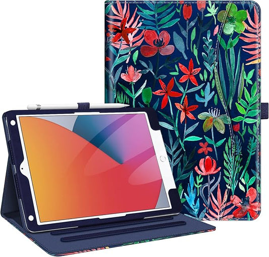 Fintie Case for iPad 9th / 8th / 7th Generation (2021/2020/2019) 10.2 Inch - [Corner Protection] Multi-Angle Viewing Stand Cover with Pocket & Pencil Holder, Auto Sleep Wake, Jungle Night