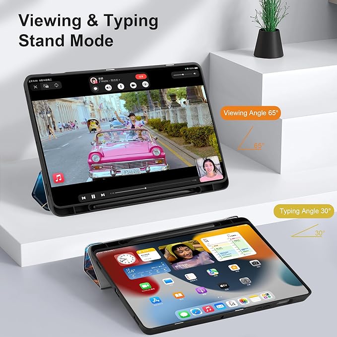 Case for Samsung Galaxy Tab S8 2022 & S7 2020, Shockproof Tablet Case for Samsung Tab S8/S7 11 inch with Auto Sleep/Wake & Trifold Stand & Soft TPU Back Cover, Glitter Butterfly