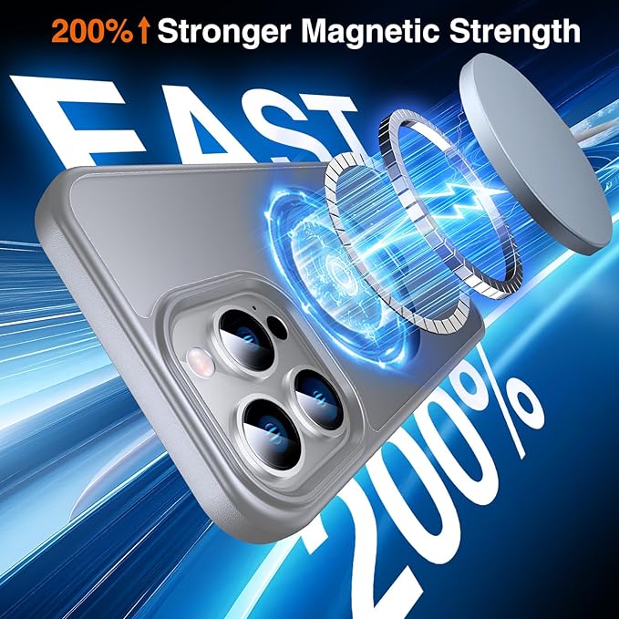 360° O-Ring MagStander for iPhone 14 Pro Case with Magnetic Kickstand Ring Holder [Compatible with MagSafe][360°Rotate Stand Ring][Military Shockproof] iPhone 14 Pro Phone Cover Matte Grey