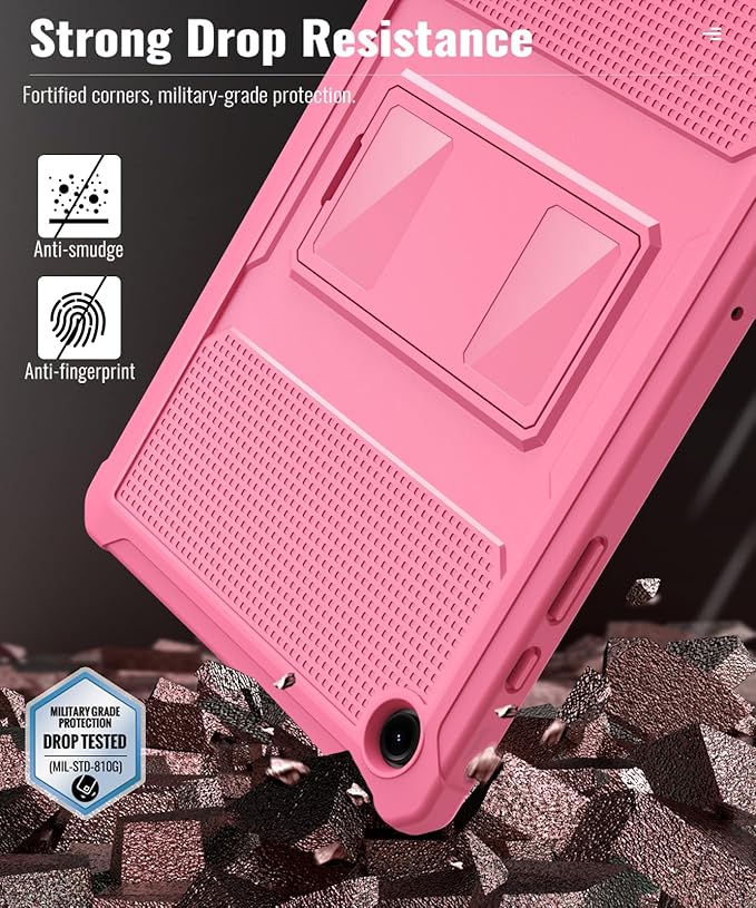 MoKo Case Fit Galaxy Tab A9 Plus 11-Inch 2023 (SM-X210/X216/X218), Shockproof Full Body Rugged Stand Back Cover Built-in Screen Protector Fit Galaxy Tab A9+ 11" 2023, Conch Shell