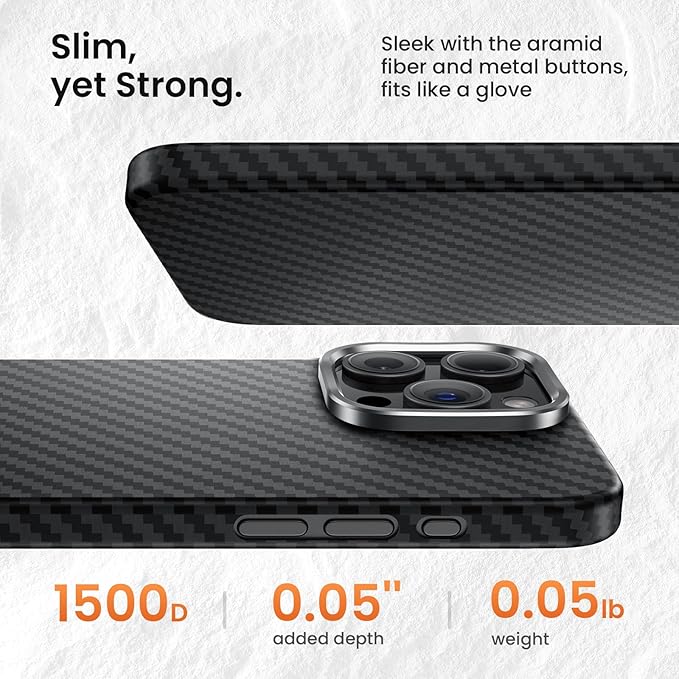 Diaclara Slim Magnetic Series Designed for iPhone 15 Pro Max Case 6.7'',[1500D Aramid Fiber] [Built in Magnet Ring], Protective Shockproof Bumper for iPhone 15 ProMax, Black