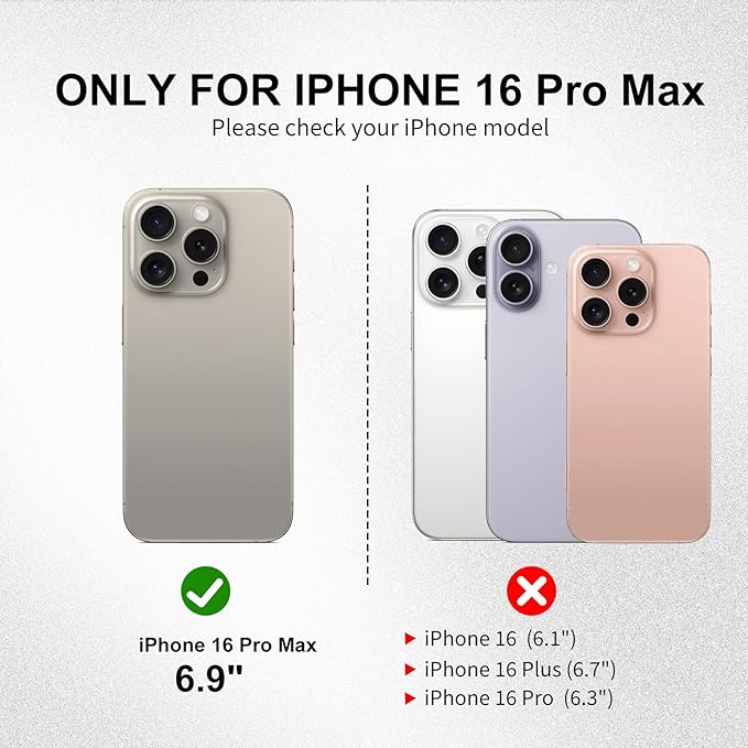 Case for iPhone 16 Pro Max 5G 2024-Genuine Leather Folio Wallet Magnetic Kickstand RFID Blocking Card Slots Shock-Absorbent Phone Cover Compatible with iPhone 16 Pro Max 6.9" (Darkbrown)