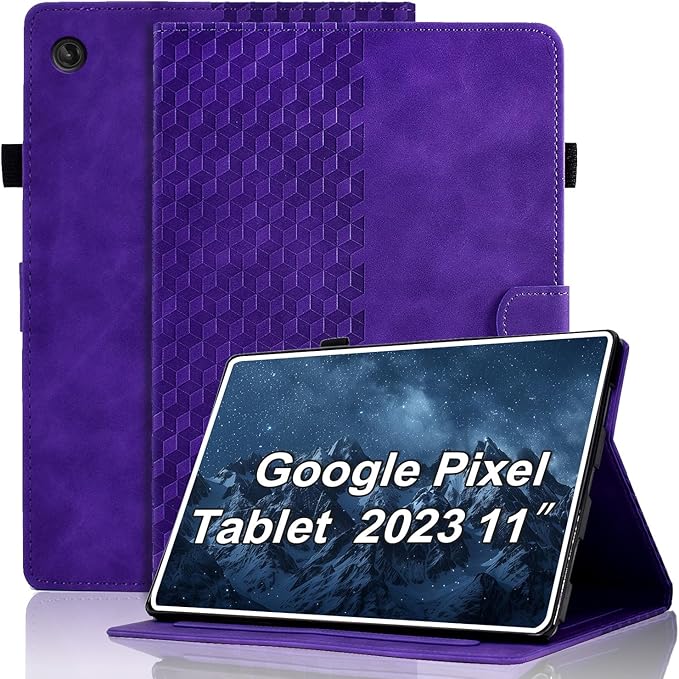 Case for Google Pixel Tablet 11 inch 2023 Magnetic PU Leather Folio Adjustable Stand Case with Card Holder Multi-Angle Viewing Flip Cover for Pixel 11" - Purple