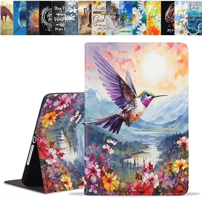 Case for Samsung Galaxy Tab A9 Plus 11 Inch 2023 Model (SM-X210/X216/X218), Slim Lightweight PU Leather Stand Cover with Auto Wake/Sleep, Hummingbird