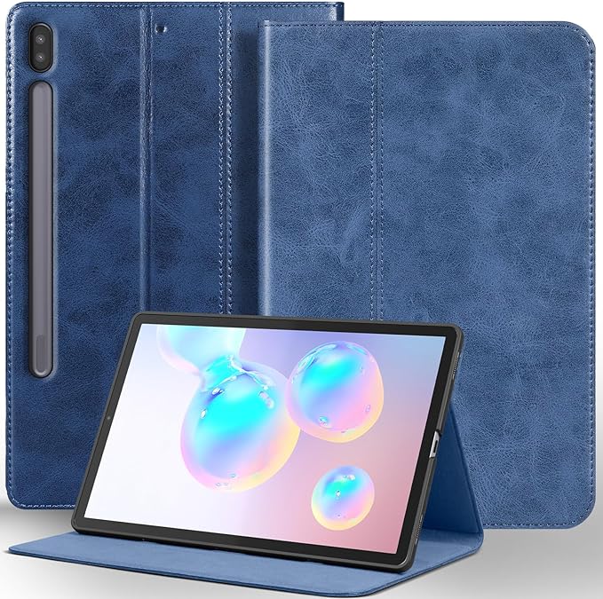 for Samsung Galaxy Tab S6 10.5 inch Case 2019 Model(SM-T860/T865/T867) Genuine Leather Cover Protective Shell,Auto Wake/Sleep.Blue