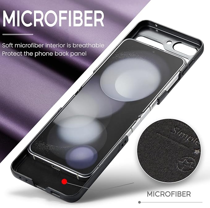 for Samsung Galaxy Z Flip 5 Case, Premium PU Leather Case Anti Scratch Slim Phone Shockproof Protective Phone Cover for Samsung Galaxy Z Flip5, Purple