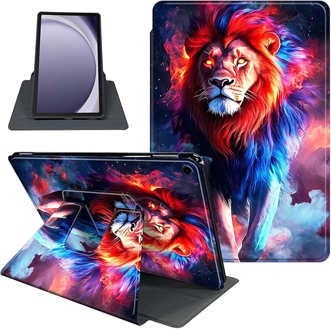 Case for Samsung Galaxy Tab A9 8.7 Inch 2023 Tablet Case, 360 Degree Rotating Folio Stand Smart Cover for Samsung Galaxy Tab A9 Tablet, Auto Sleep/Wake, Lion